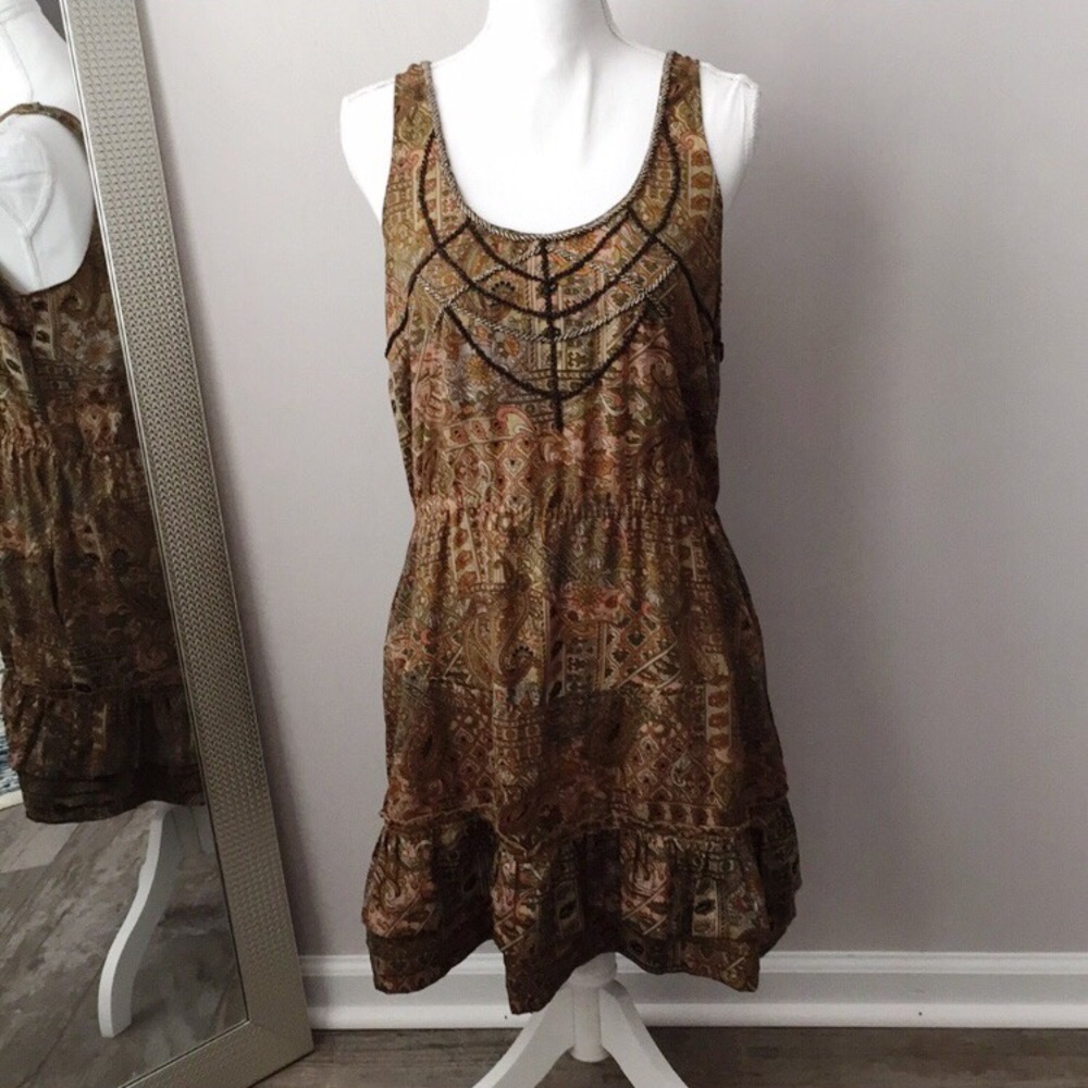 💫3/$12 Urban Outfitters | beaded peasant dress M